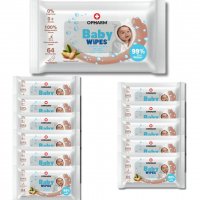 Chusteczki nawilżane Opharm Baby Wipes Almond Oil (64 sztuki) x 12 opakowań