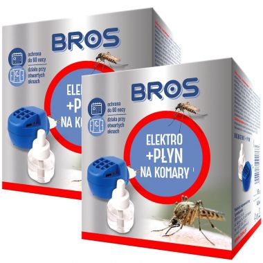 Elektrofumigator + płyn na komary Bros 40 ml x 2 sztuki