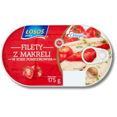 Filety z makreli w sosie pomidorowym 175 g Łosoś Ustka