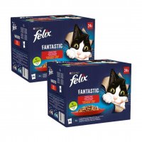 Karma dla kota Felix Fantastic wiejskie smaki w galaretce 2,04 kg (24 x 85 g) x 2 opakowania
