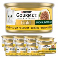Karma dla kota Gourmet Gold z kurczakiem 85 g (12 sztuk) x 2 opakowania