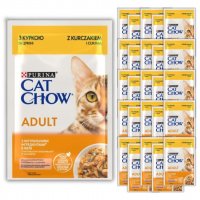 Karma dla kota Purina Cat Chow Adult  z kurczakiem i cukinią w galaretce 85 g (26 sztuk)