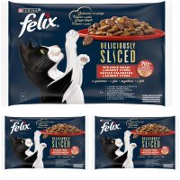 Karma dla kota Purina Felix Deliciously Sliced Wiejskie Smaki (4 x 80 g) x 3 opakowania