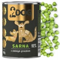 Karma mokra dla psa 2Dog sarna z zielonym groszkiem 400 g