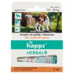 Krople przeciw pchłom i kleszczom dla psów średnich 10-20 kg Happs Herbal (4 sztuki)