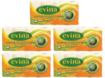 Papier toaletowy Evina biały (8 rolek) x 5 sztuk