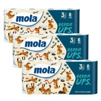 Papier toaletowy Mola Ups (8 rolek) x 3 opakowania