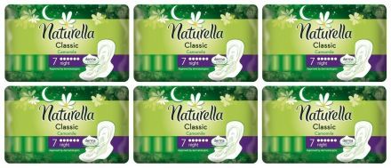 Podpaski higieniczne Naturella Classic Night (7 sztuk) x 6 opakowań