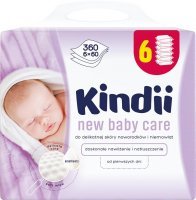 ***Chusteczki do delikatnej skóry noworodków i niemowląt Cleanic Kindii New Baby Care (6 x 60 sztuk)