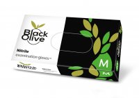 ***Rękawice nitrylowe czarne Black Olives rozmiar M (100 sztuk)