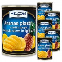Ananas plastry w lekkim syropie Helcom 580 ml x 6 sztuk