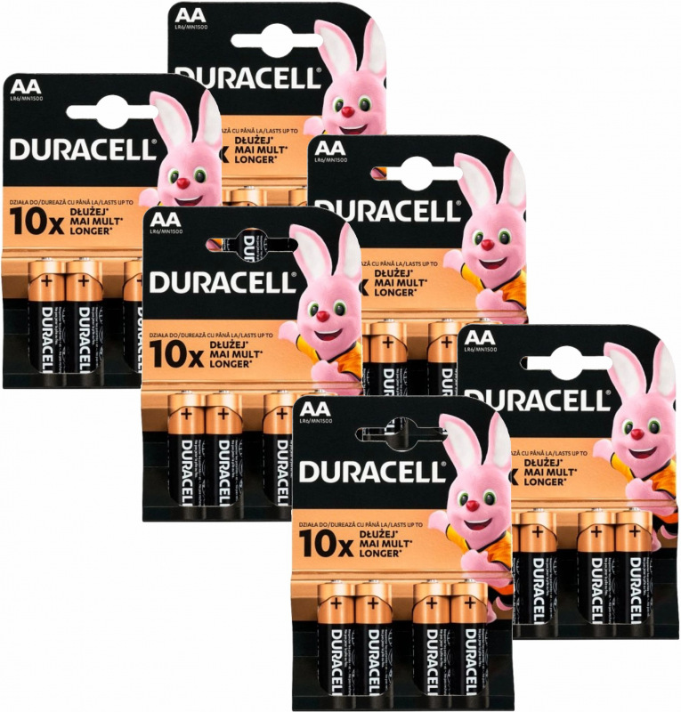 Baterie alkaliczne Duracell AA LR6 1,5 V (4 sztuki) x 6 opakowań