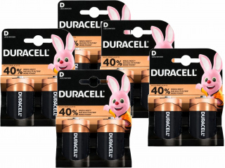 Baterie alkaliczne Duracell D LR20 (2 sztuki) x 5 opakowań
