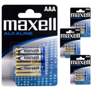 Baterie alkaliczne Maxell  AAA LR03 (4 sztuki) x 4 opakowania