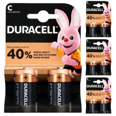Baterie Duracell Basic Alkaliczne C/LR14 / MN1400 (2 sztuki) x 4 opakowania
