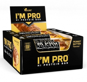Baton białkowy Olimp I’M PRO Protein Bar smak masło orzechowe 40 g (15 sztuk)