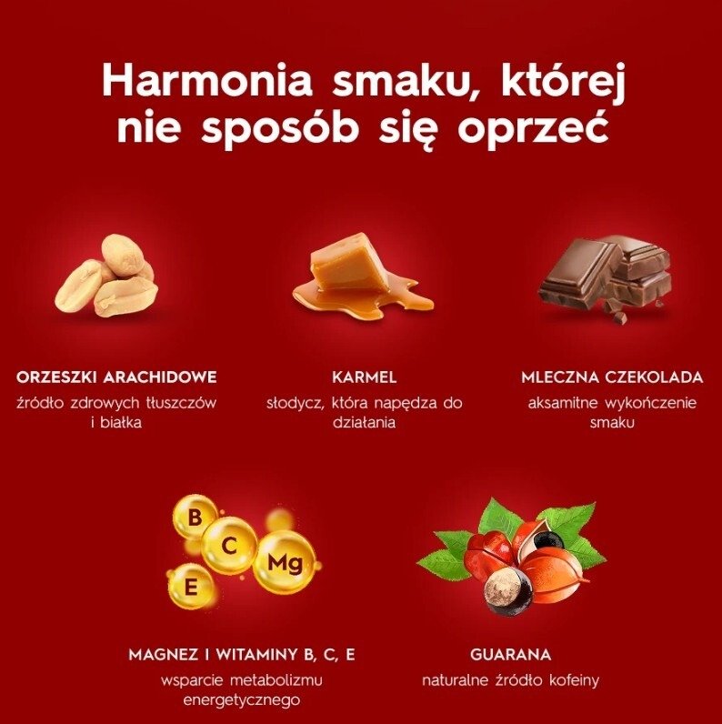 Baton energetyczny Olimp Energy+ Bar smak orzecha i karmelu 45 g (20 sztuk)