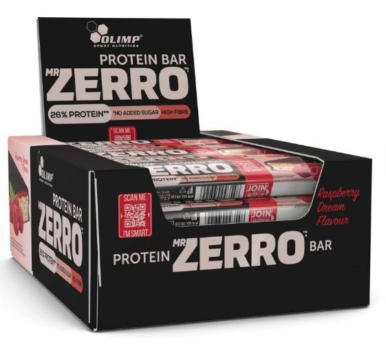 Baton wysokobiałkowy Olimp Mr Zerro Protein Bar malina 50 g (25 sztuk)