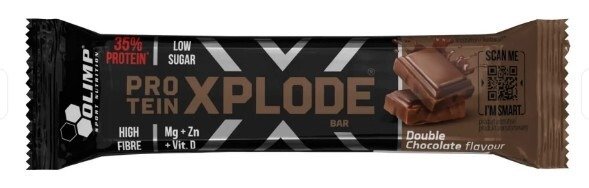 Baton wysokobiałkowy Olimp Protein Xplode Bar smak czekoladowy w czekoladzie 40 g (25 sztuk)