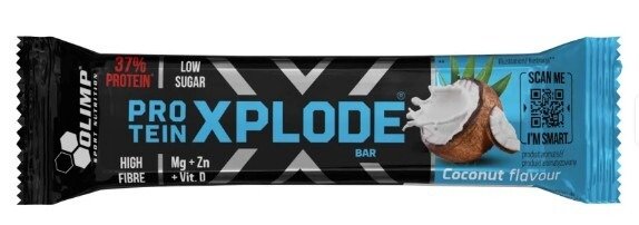 Baton wysokobiałkowy Olimp Protein Xplode Bar smak kokosowy 40 g (25 sztuk)