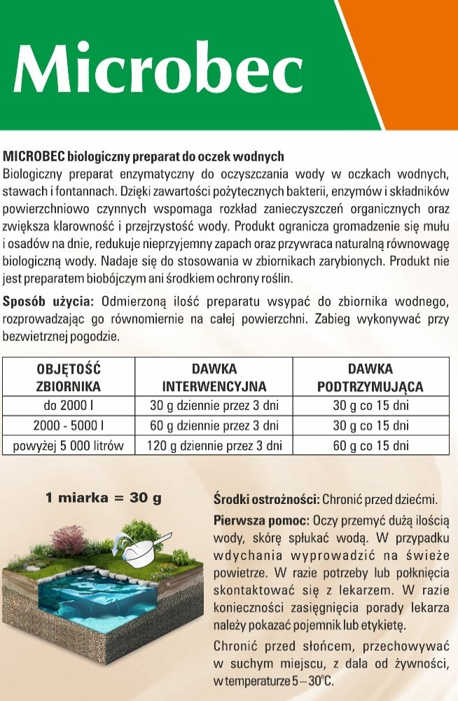 Biologiczny preparat do oczek wodnych Microbec 1 kg