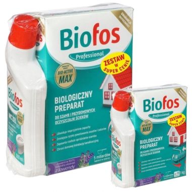 Biologiczny preparat do szamb Biofos Professional 1 kg + żel do WC 500 ml x 2 sztuki