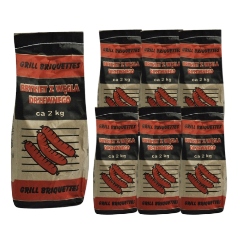 Brykiet z węgla drzewnego 2 kg x 7 sztuk