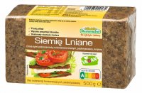 Chleb żytni pełnoziarnisty z siemieniem lnianym 500 g Benus