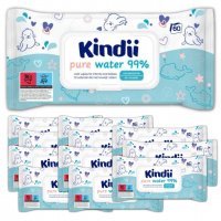 Chusteczki dla dzieci i niemowląt Cleanic Kindii pure water 99% (60 sztuk) x 12 opakowań