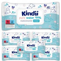 Chusteczki dla dzieci i niemowląt Cleanic Kindii pure water 99% (60 sztuk) x 6 opakowań