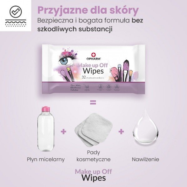 Chusteczki do demakijażu Opharm Make up off Wipes (32 sztuki)