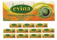 Chusteczki higieniczne Evina dwuwarstwowe (10x10 sztuk) x 12 sztuk