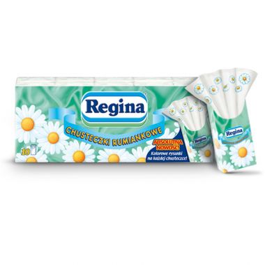 Chusteczki higieniczne Regina rumiankowe czterowarstwowe (10x9 sztuk)