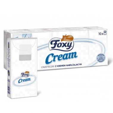 Chusteczki z kremem nawilżającym Foxy Cream (10x10 sztuk)
