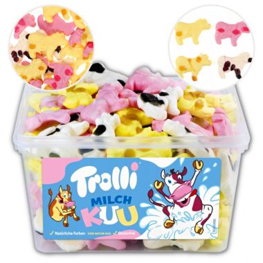 Cukierki żelki krowy Trolli 1320 g (150 sztuk)