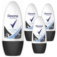 Dezodorant Rexona Roll-on dla kobiet Invisible aqua 50 ml x 4 sztuki