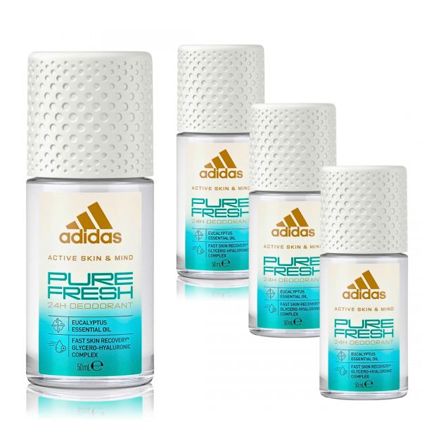 Dezodorant roll-on  Adidas Pure Fresh 50 ml x 4 sztuki