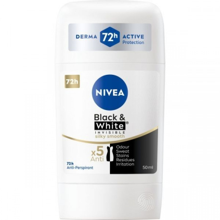Dezodorant w sztyfcie Nivea Black&White Silky Smooth 50 ml