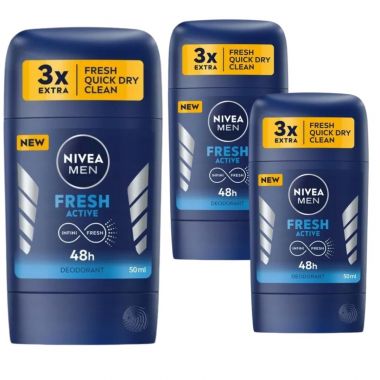 Dezodorant w sztyfcie Nivea Men Fresh Active 50 ml x 3 sztuki