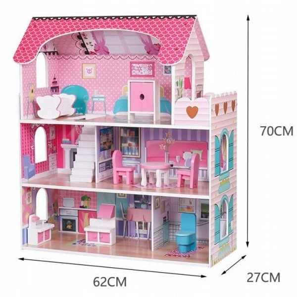 Wymiary drewnianego domku dla lalek