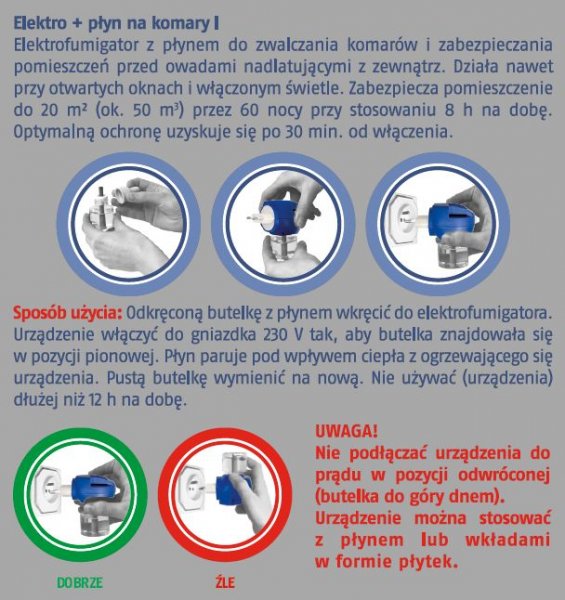 Elektrofumigator + płyn na komary Bros 40 ml x 2 sztuki