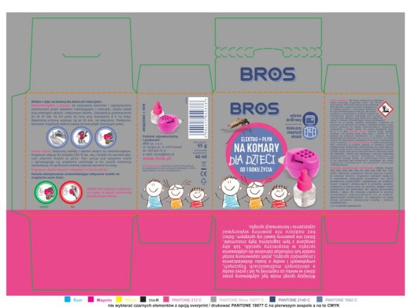 Elektrofumigator + płyn na komary dla dzieci sensitive Bros 40 ml + zapas 40 ml