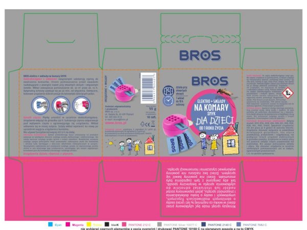 Elektrofumigator + wkłady (10 sztuk) na komary i muchy dla dzieci Bros x 2 opakowania