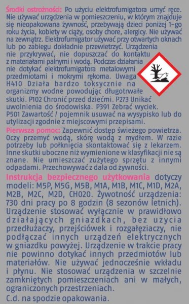 Elektrofumigator + wkłady  (10 sztuk) na komary i muchy dla dzieci Bros