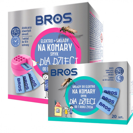 Elektrofumigator + wkłady  (30 sztuk) na komary i muchy dla dzieci Bros