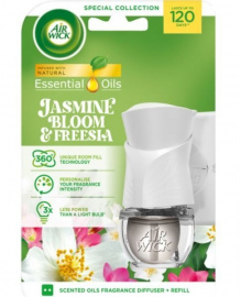 Elektryczny odświeżacz i wkład Air Wick Essential Oils o zapachu kwitnący jaśmin i frezja 19 ml
