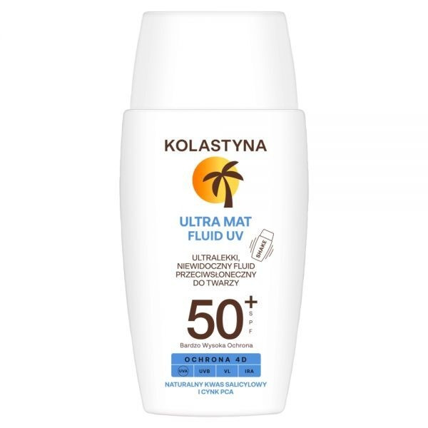 Fluid przeciwsłoneczny do twarzy Kolastyna ultralekki niewidoczny SPF 50+ 40 ml