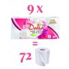 Papier toaletowy Dalia biały soft&strong 3-warstwowy (8 rolek) x 9 opakowań