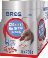 Granulat na myszy i szczury Bros 1 kg (5 x 200 g)