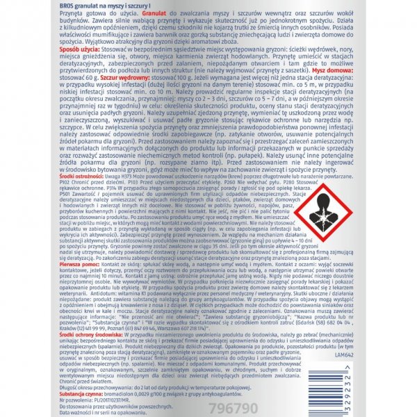 Granulat na myszy i szczury Bros 100 g